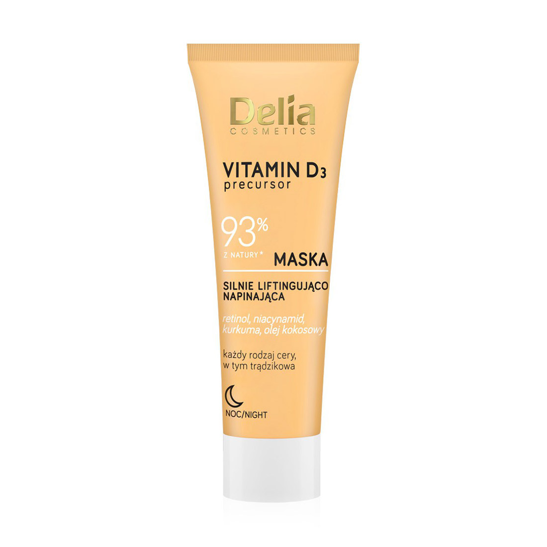 Нічна ліфтинг-маска для обличчя Delia Cosmetics Vitamin D3 Precursor Night Mask з вітаміном D3, 50 мл